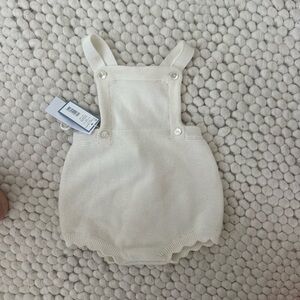 Cream Knit Baby Romper jacadi onesie romper blanc doux fiby 6 months